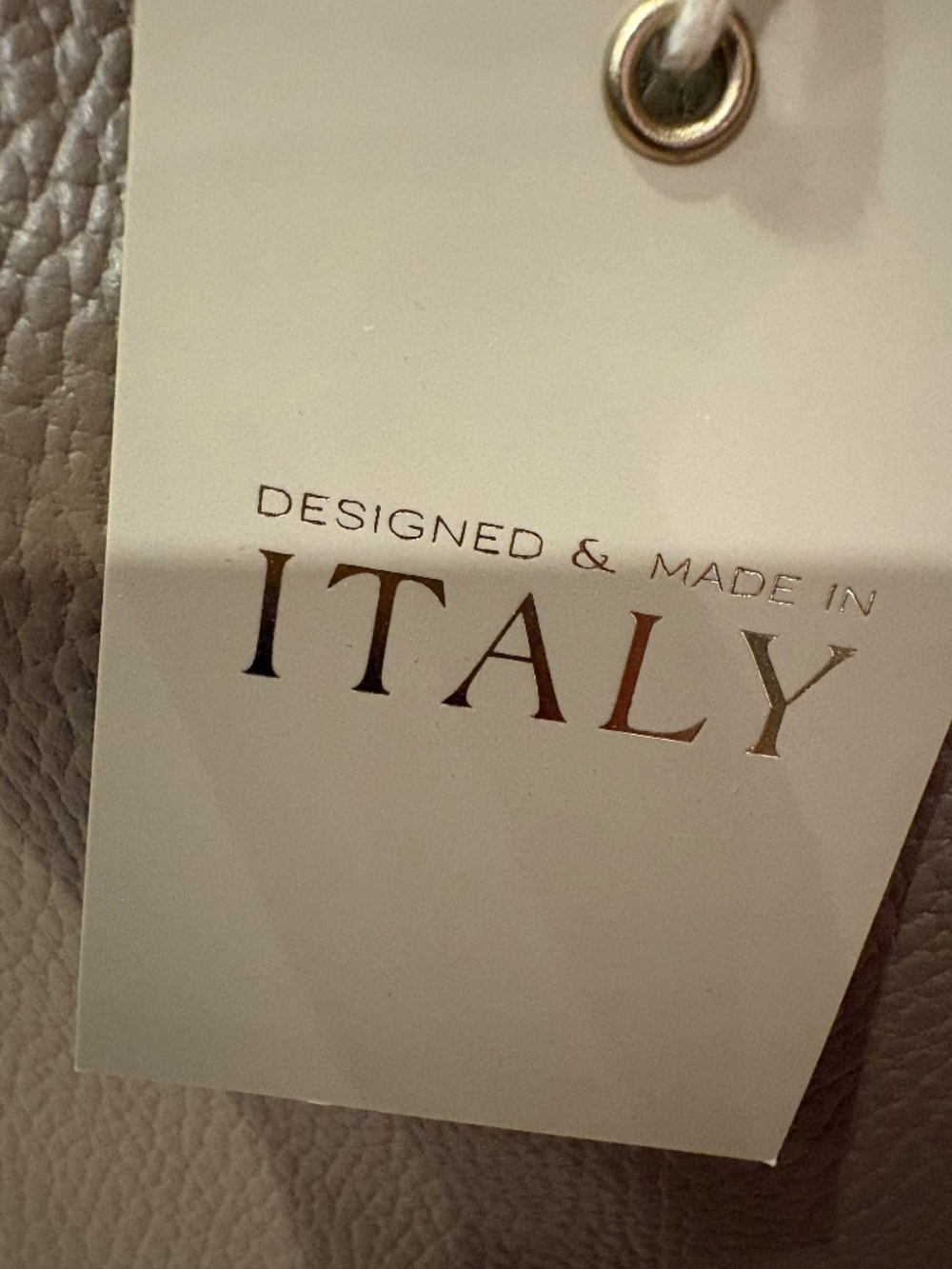 Italian Leather Handbag in Taupe Made in Florence NWT - Picture 8 of 13